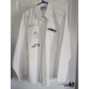 Las Olas Embroidered 50's Car Show Button Down Shirt Mens XL DAD FATHERS DAY